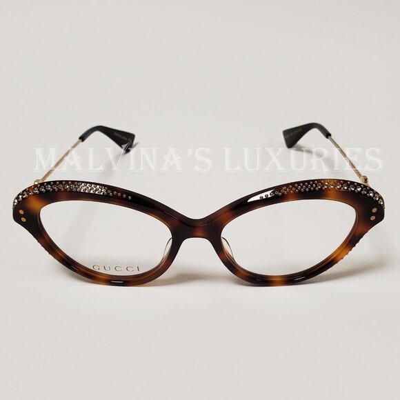 GUCCI GLASSES GG02150 CRYSTAL EMBELLISHED CAT EYE TORTOISESHELL BEE DETAIL - Picture 3 of 14